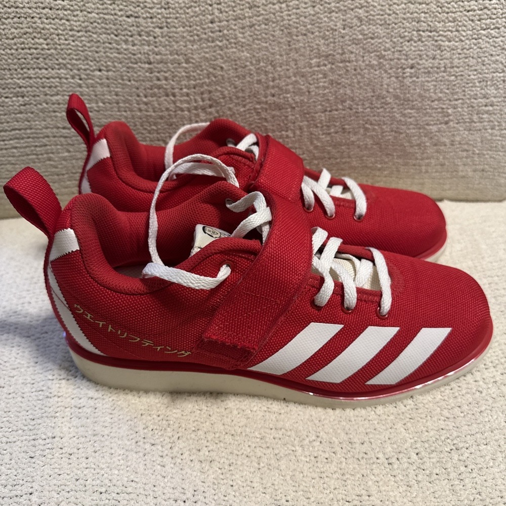 Adidas Powerlift 4 Japan EG5175 Weightlifting Shoes Men's Size 8 Red EUC - Picture 2 of 13